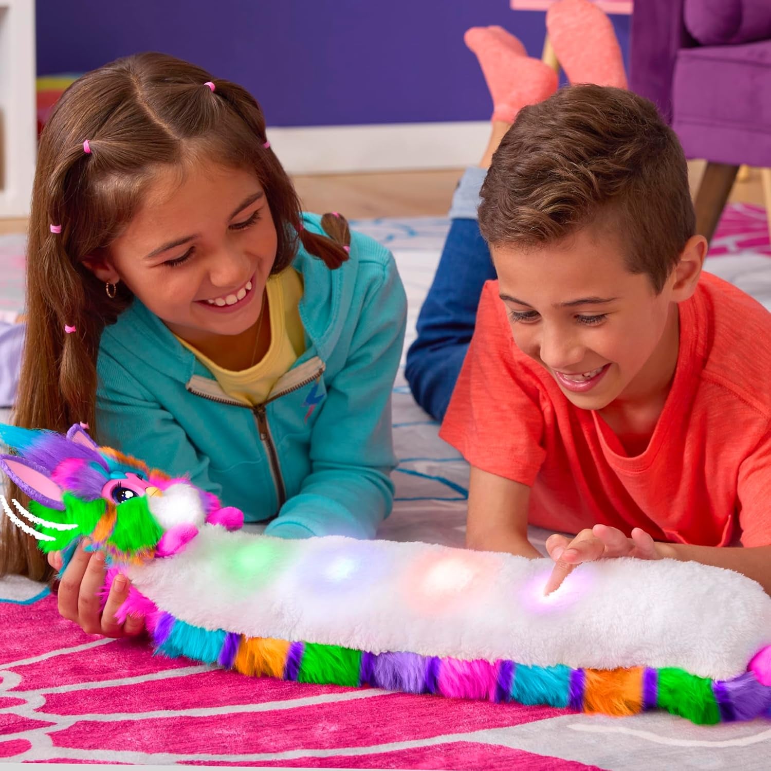 FURBY DJ Interactive Plush Toy – Music, Lights & Motion (Neon Star, 32")