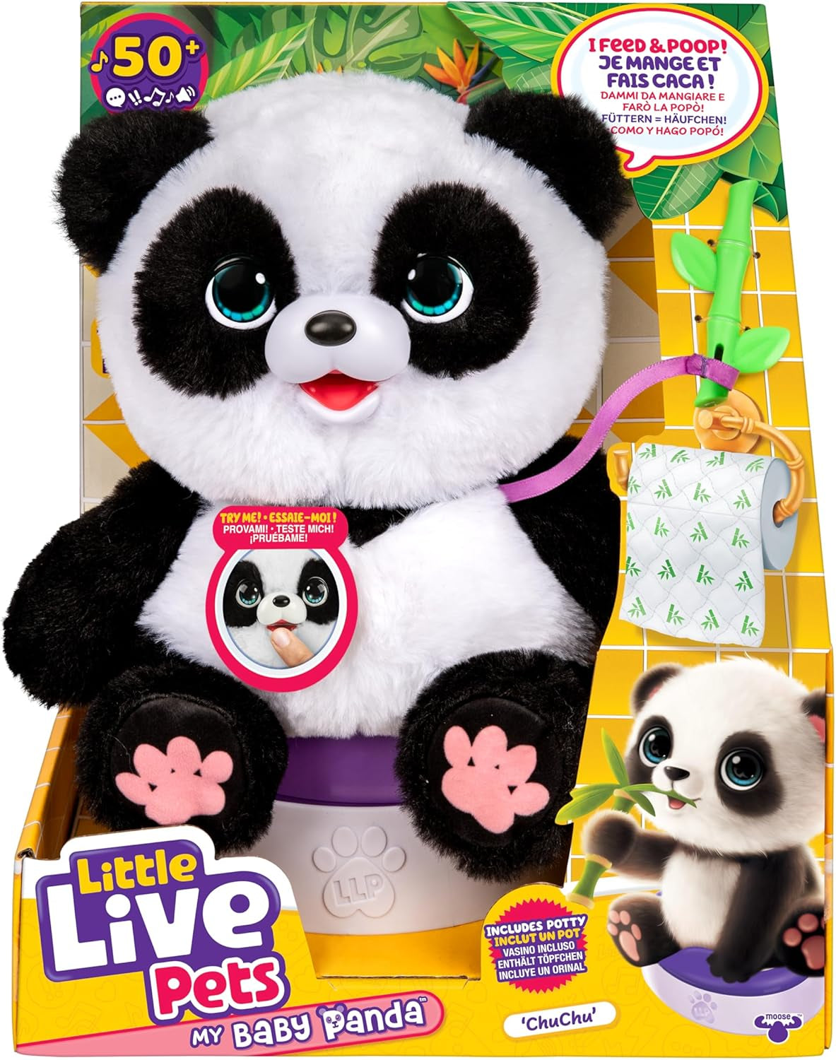Little Live Pets My Baby Talking Panda | Chuchu Interactive Plush Toy (50+ Sounds)