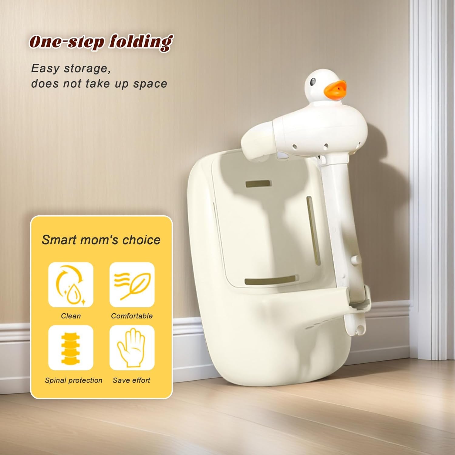 Adjustable Baby Shower Stand – Foldable Anti-Slip Bath Support for Infants & Toddlers (8–36 Months)