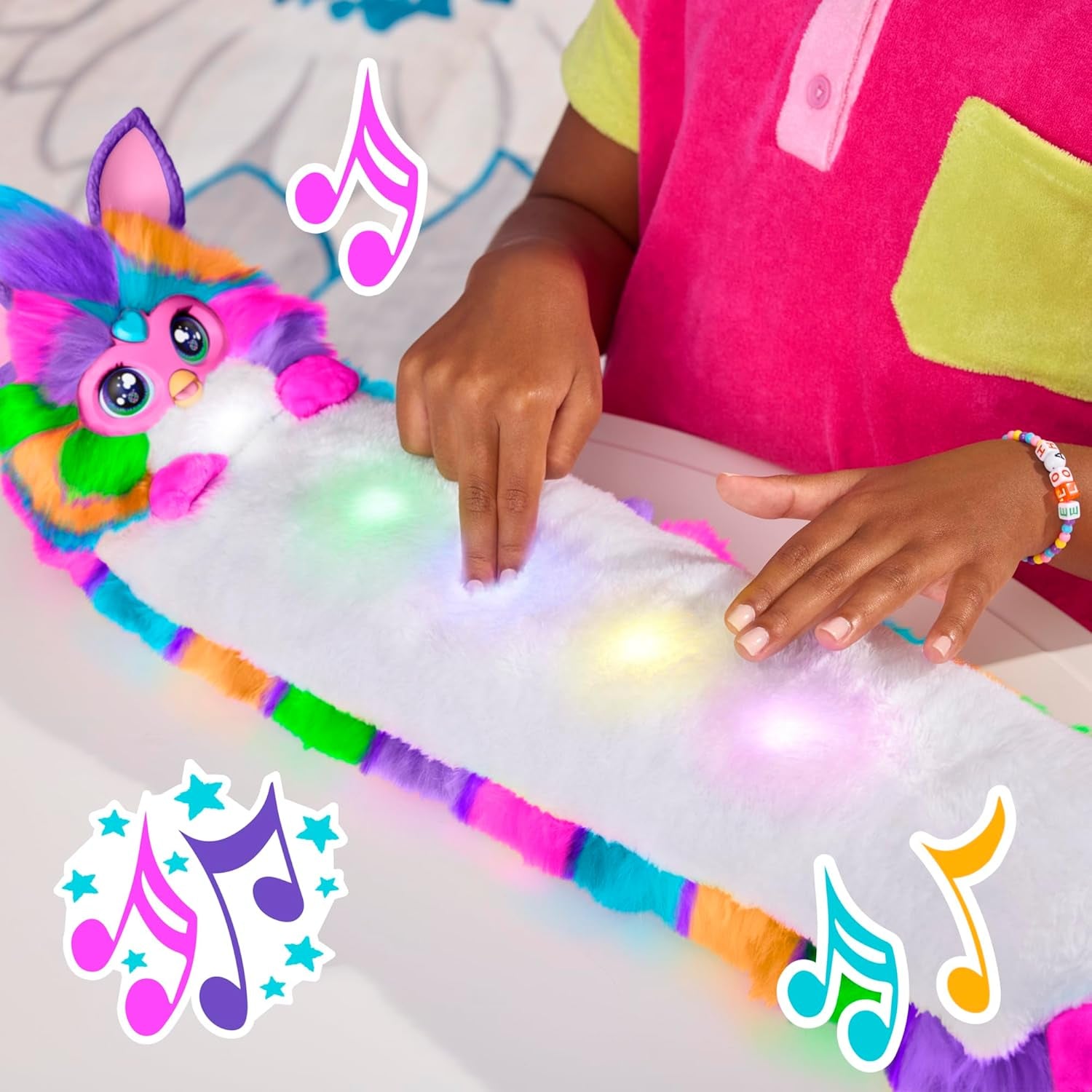 FURBY DJ Interactive Plush Toy – Music, Lights & Motion (Neon Star, 32")