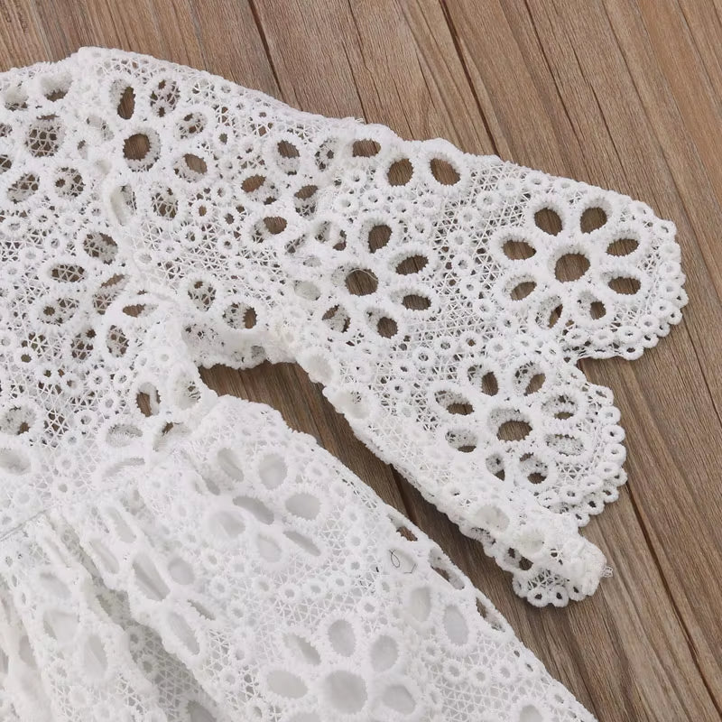 Charming Family Matching Lace Floral Dress for Women and Girls - Perfect for Weddings and Special Occasions