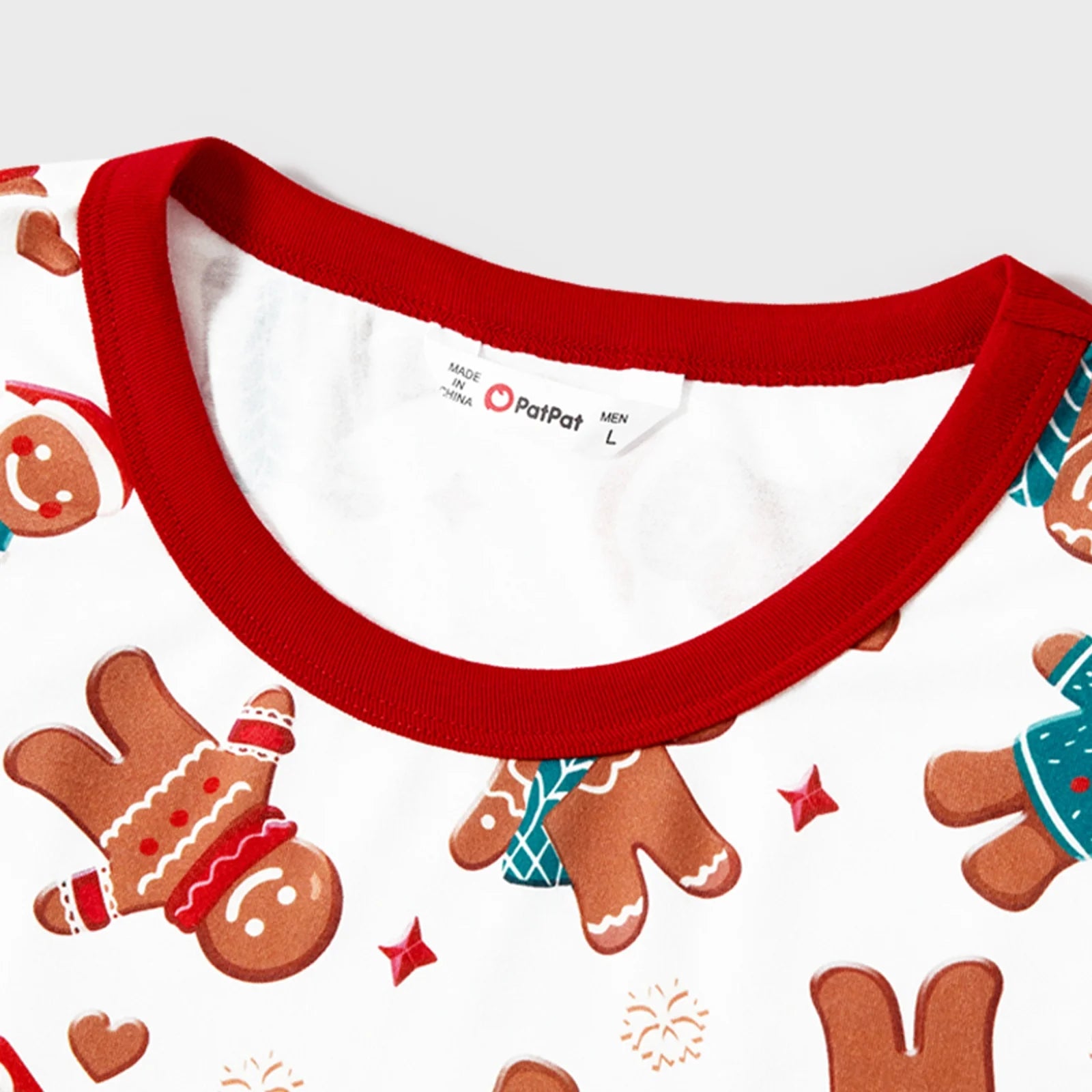Men’s Gingerbread Christmas Pajama Set – Long Sleeve Top & Pants with Socks (Size L)