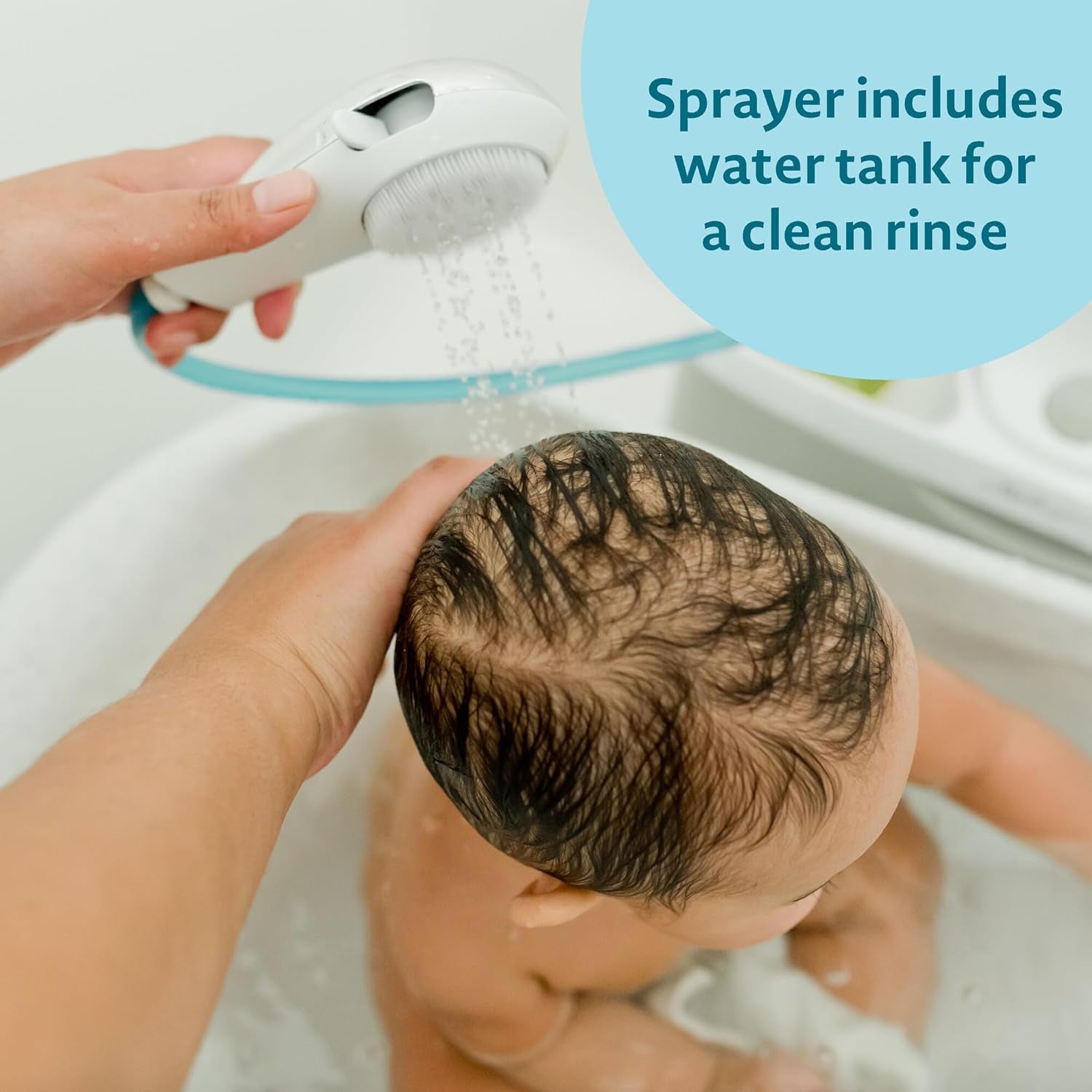 The First Years Rain Shower Baby Bathtub | 3-in-1 Infant Sling & Spray Shower Set