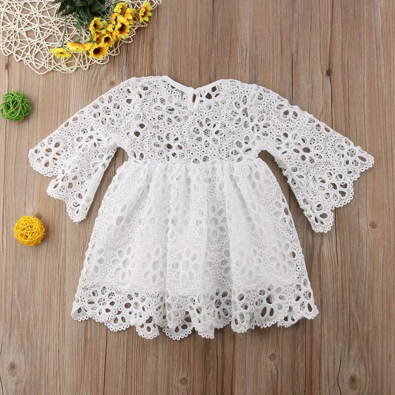 Charming Family Matching Lace Floral Dress for Women and Girls - Perfect for Weddings and Special Occasions