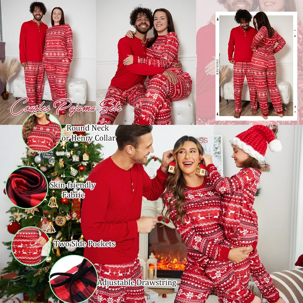 Matching Family Christmas Pajamas – Long Sleeve Holiday Lounge Sets