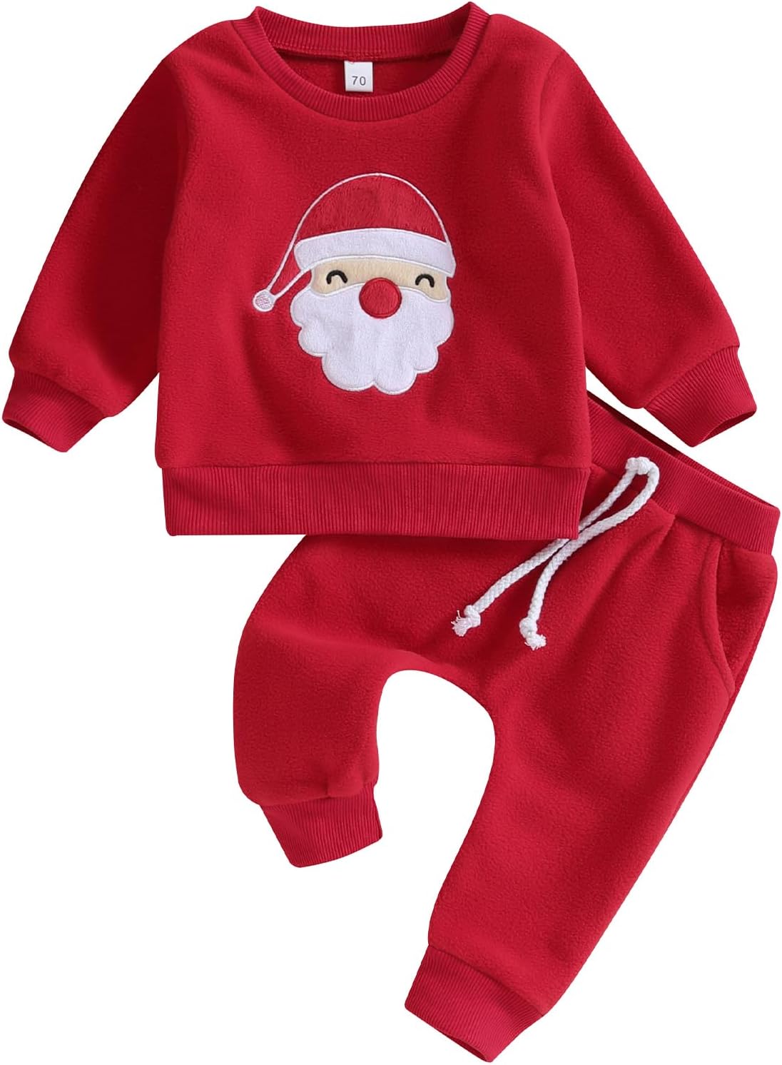 Baby & Toddler Christmas Outfit – Long Sleeve Sweater & Red Pants Santa Set