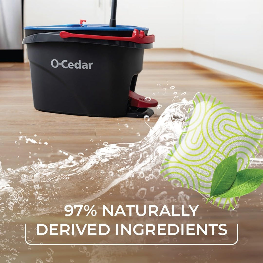 O-Cedar PACS Hard Floor Cleaner with Crisp Citrus Scent, 10 Count (1-Pack) | Formulated with Naturally-Derived Ingredients | Safe for All Hard Floor Surfaces | Ideal for Mop Buckets