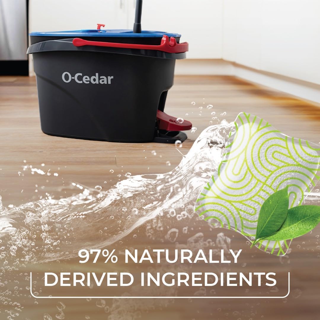 O-Cedar PACS Hard Floor Cleaner with Crisp Citrus Scent, 10 Count (1-Pack) | Formulated with Naturally-Derived Ingredients | Safe for All Hard Floor Surfaces | Ideal for Mop Buckets