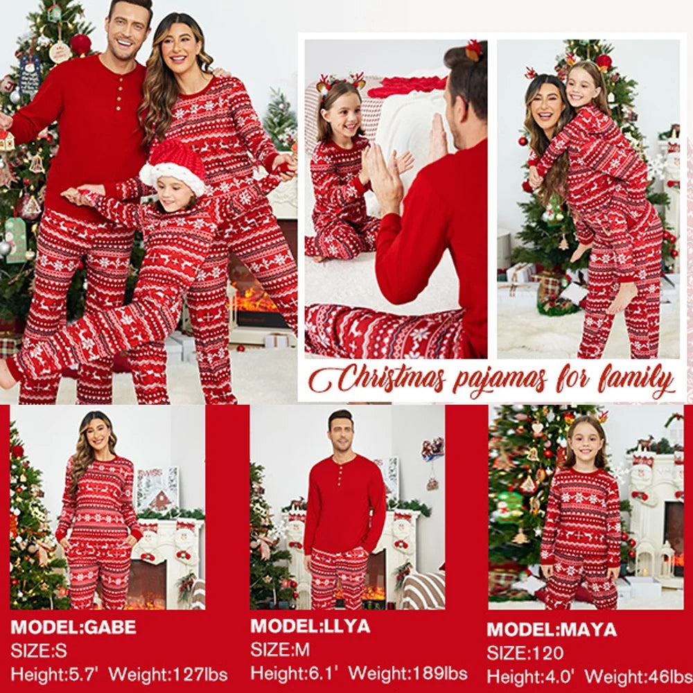 Matching Family Christmas Pajamas – Long Sleeve Holiday Lounge Sets