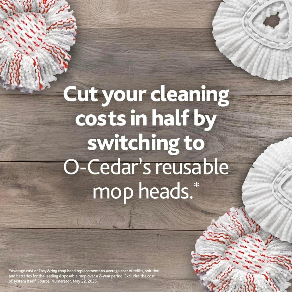 O-Cedar Easywring Microfiber Spin Mop & Bucket Floor Cleaning System with 3 Extra Refills