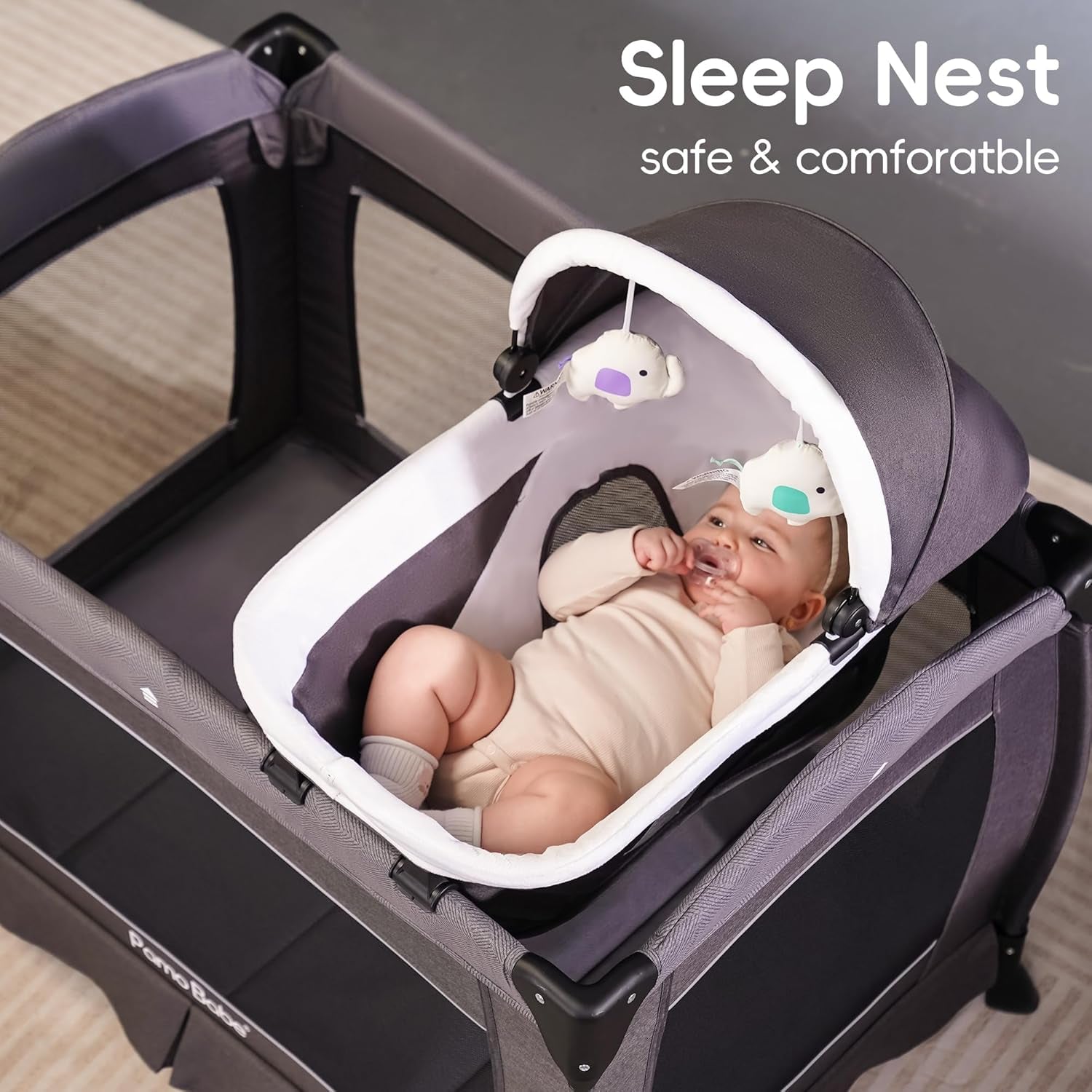 Pamo Babe Portable Playpen – Foldable Baby Playard with Mattress & Changing Table