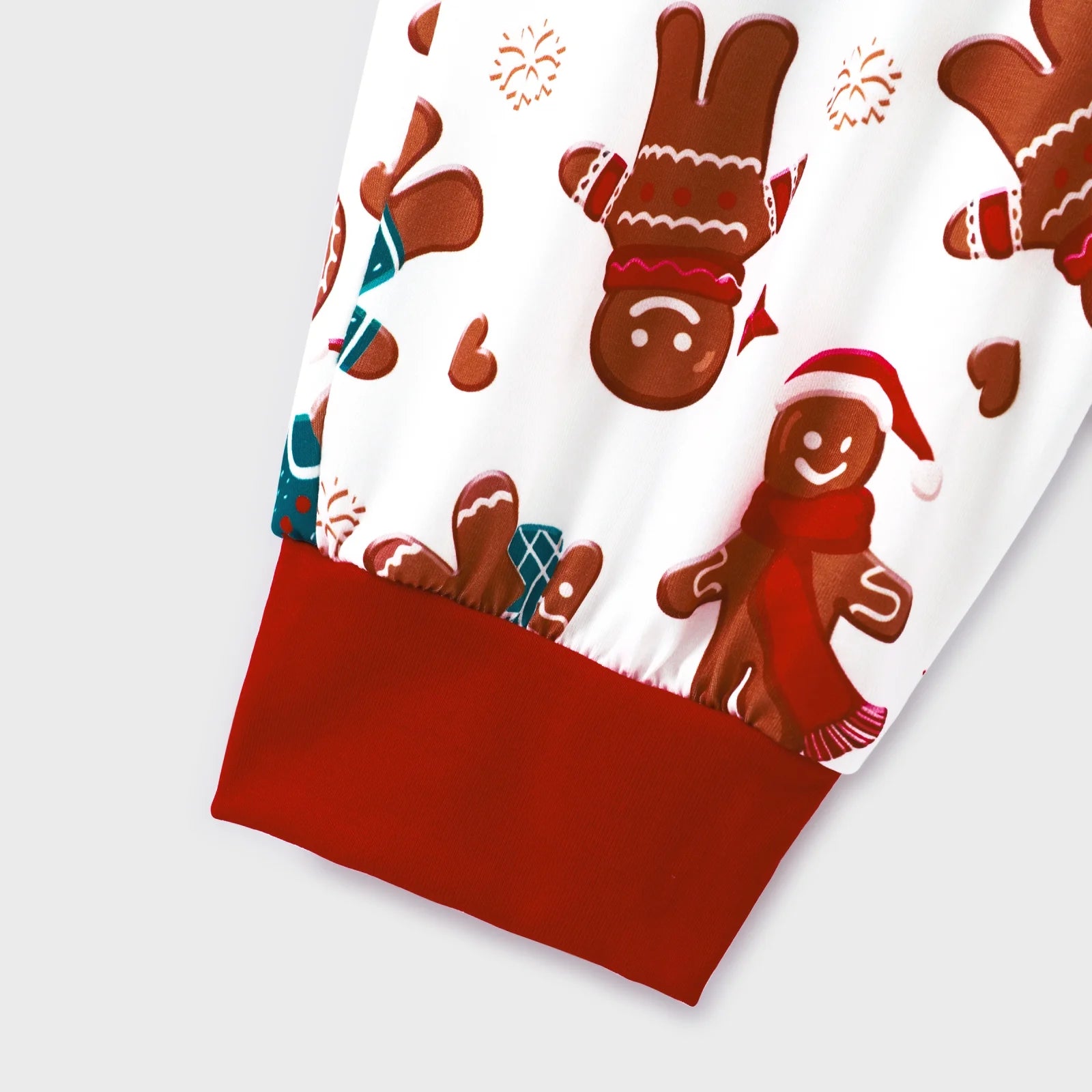 Men’s Gingerbread Christmas Pajama Set – Long Sleeve Top & Pants with Socks (Size L)