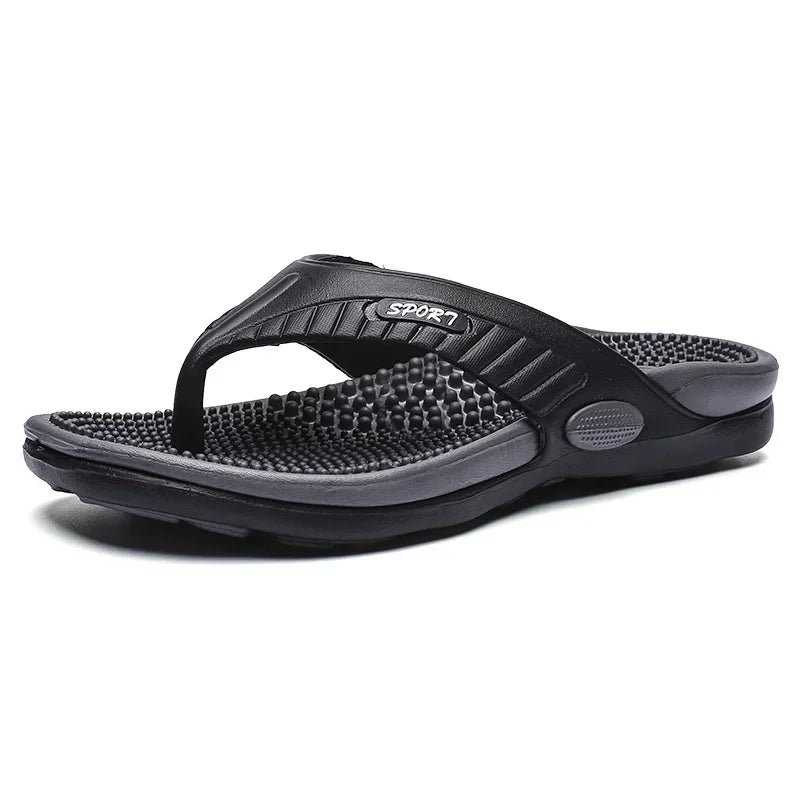 Massage Flip Flops for Men Summer Breathable Beach Shoes Sandals Men Luxury Flip Flops Breathable plus plus Size Men Slippers 46