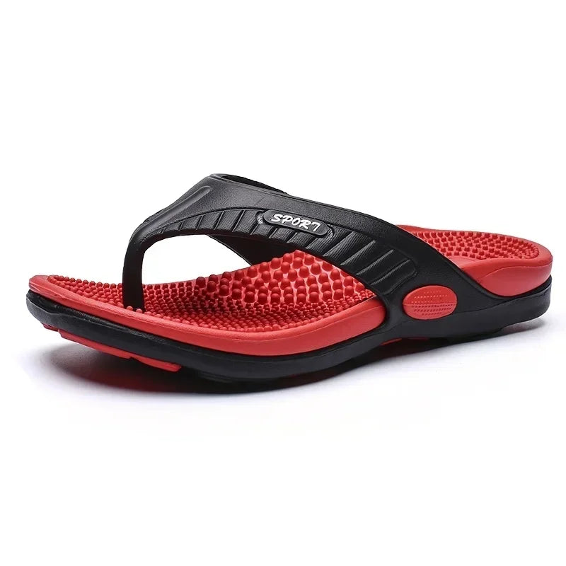 Massage Flip Flops for Men Summer Breathable Beach Shoes Sandals Men Luxury Flip Flops Breathable plus plus Size Men Slippers 46