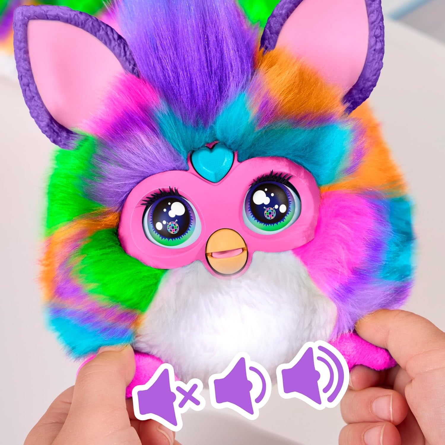 FURBY DJ Interactive Plush Toy – Music, Lights & Motion (Neon Star, 32")