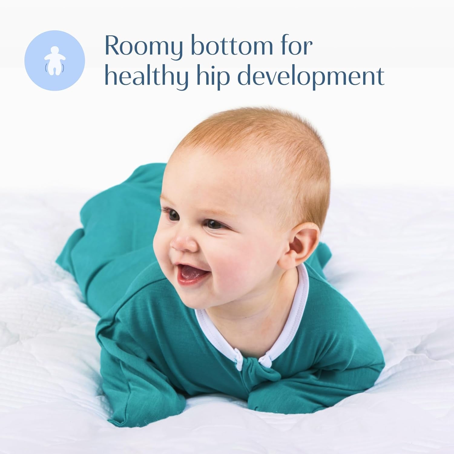 Sleepingbaby Zipadee-Zip Transition Swaddle – Wearable Baby Blanket (Classic Teal, Medium)