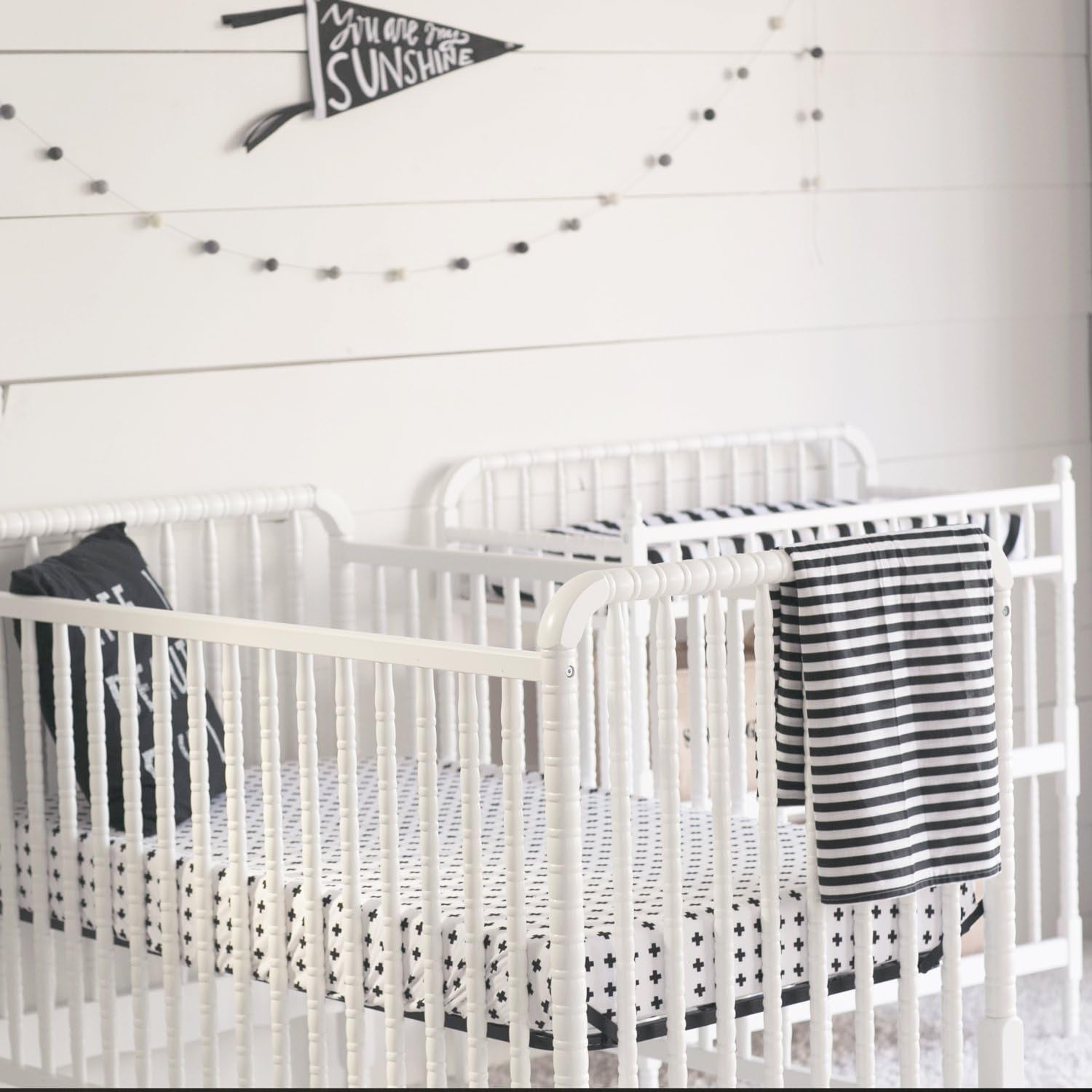 Muslin Swaddle Blankets – 3-Pack Soft Cotton Baby Wraps (47×47”, Black & White Prints)