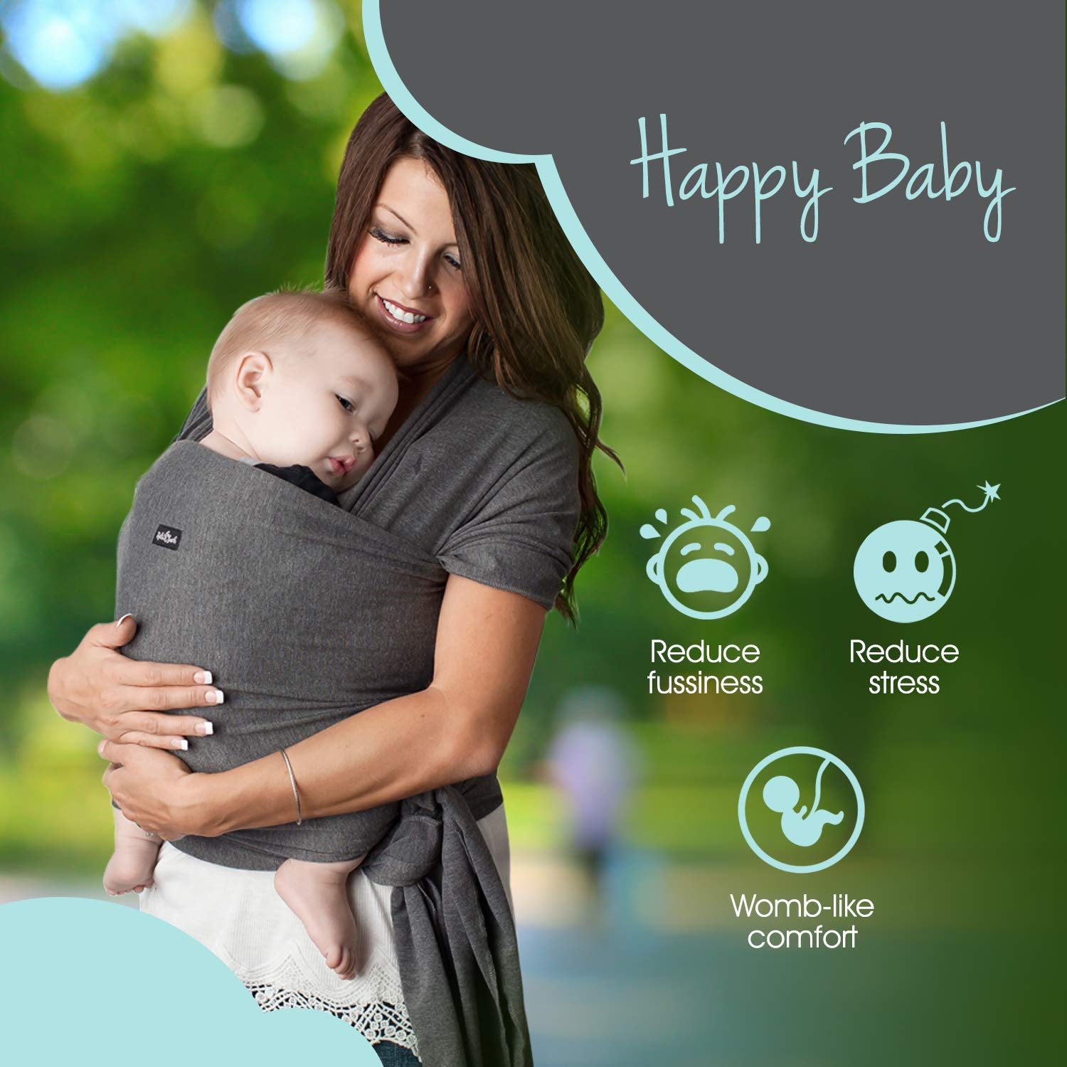 Kids N’ Such 4-in-1 Baby Wrap & Sling Carrier – Charcoal Gray