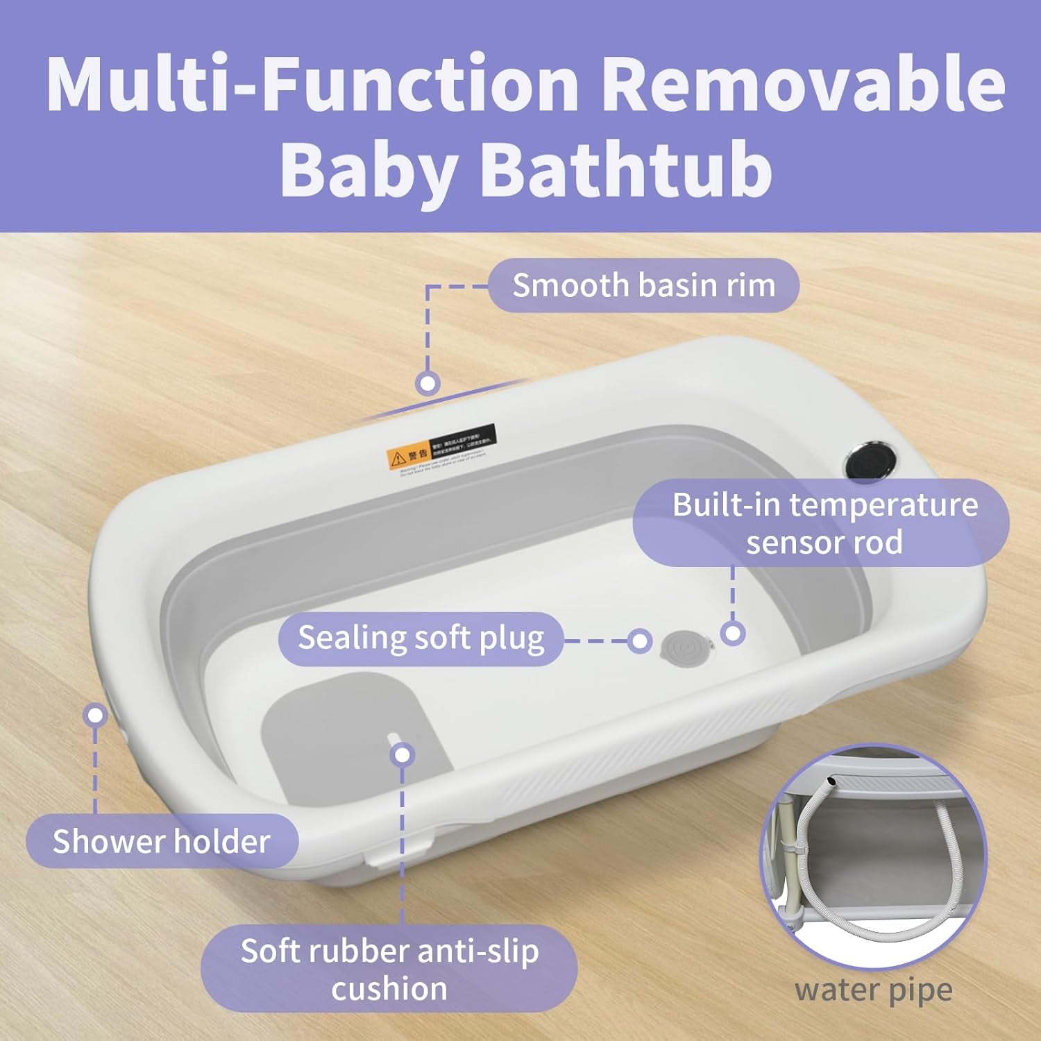 DEYGIA 2-in-1 Baby Bathtub & Changing Table – Adjustable Waterproof Diaper Station with Storage