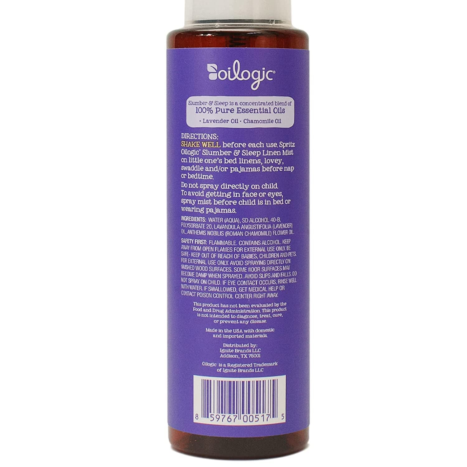 Oilogic Slumber & Sleep Spray – Baby & Toddler Essential Oil Bedtime Mist (2-Pack)