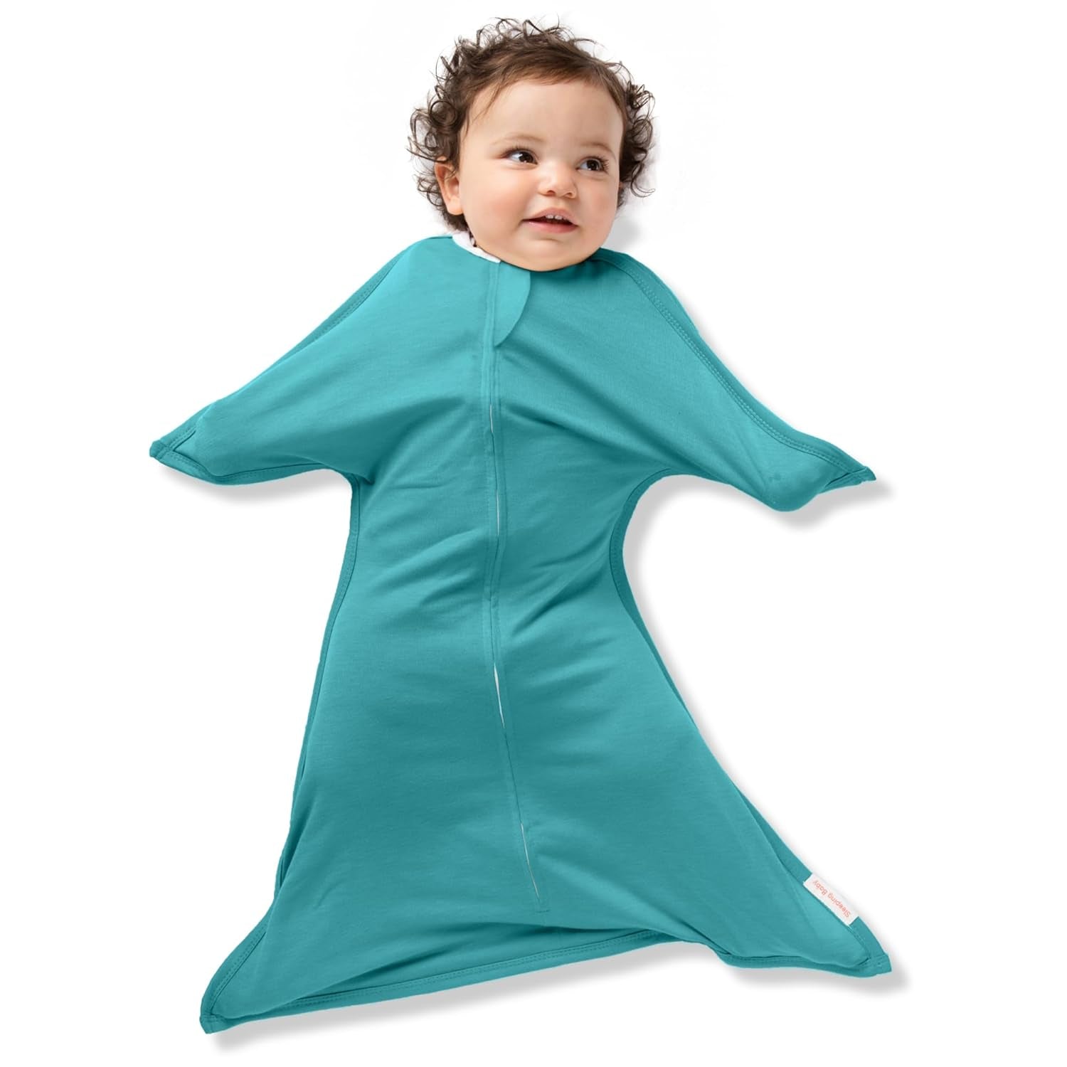 Sleepingbaby Zipadee-Zip Transition Swaddle – Wearable Baby Blanket (Classic Teal, Medium)